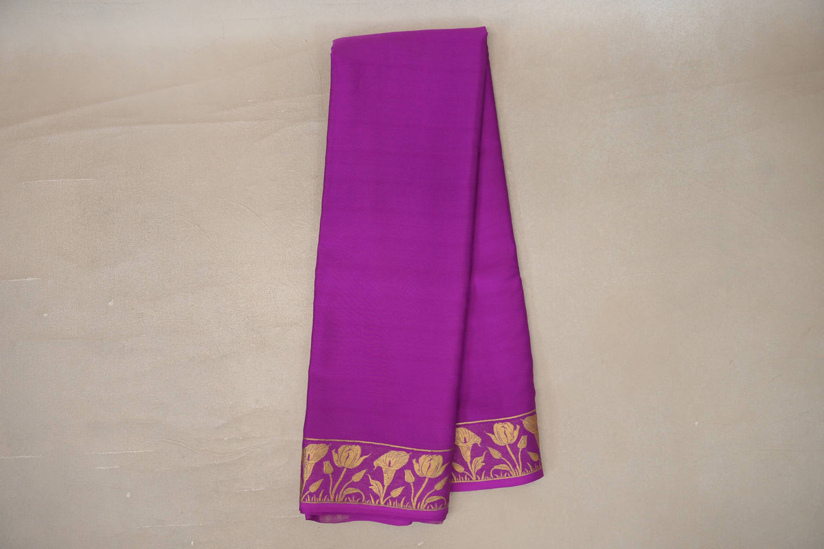 Online Magenta Purple Mysore Silk Saree
