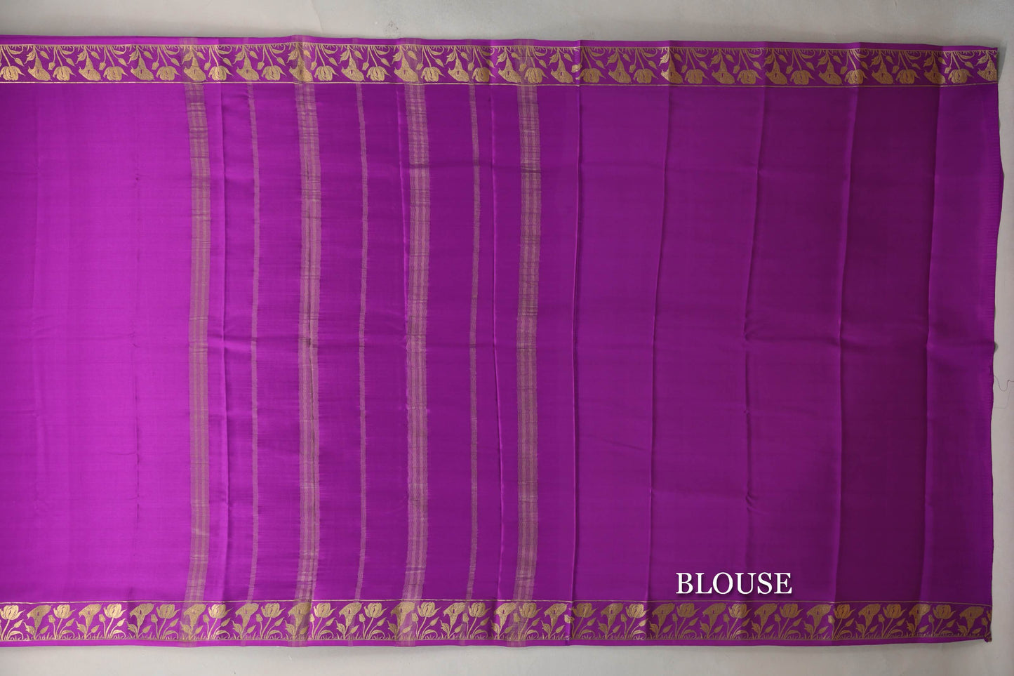 Magenta Purple Mysore Silk Saree blouse