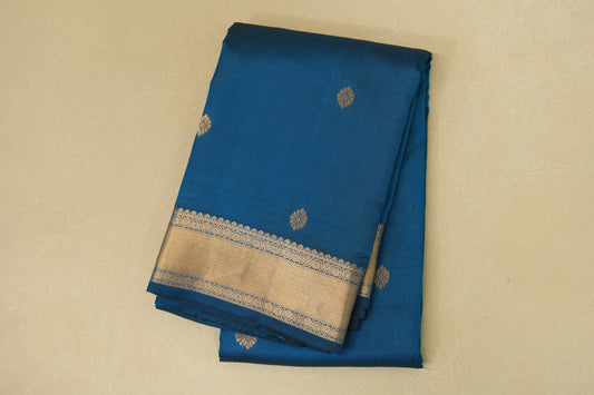Peacock Blue Light Weight Kanjivaram Silk Saree SS8820