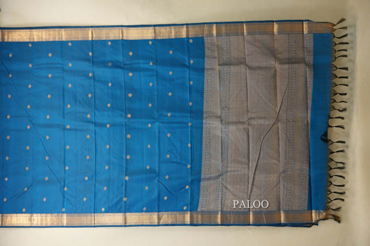 Peacock Blue Light Weight Kanjivaram Silk Saree SS8820