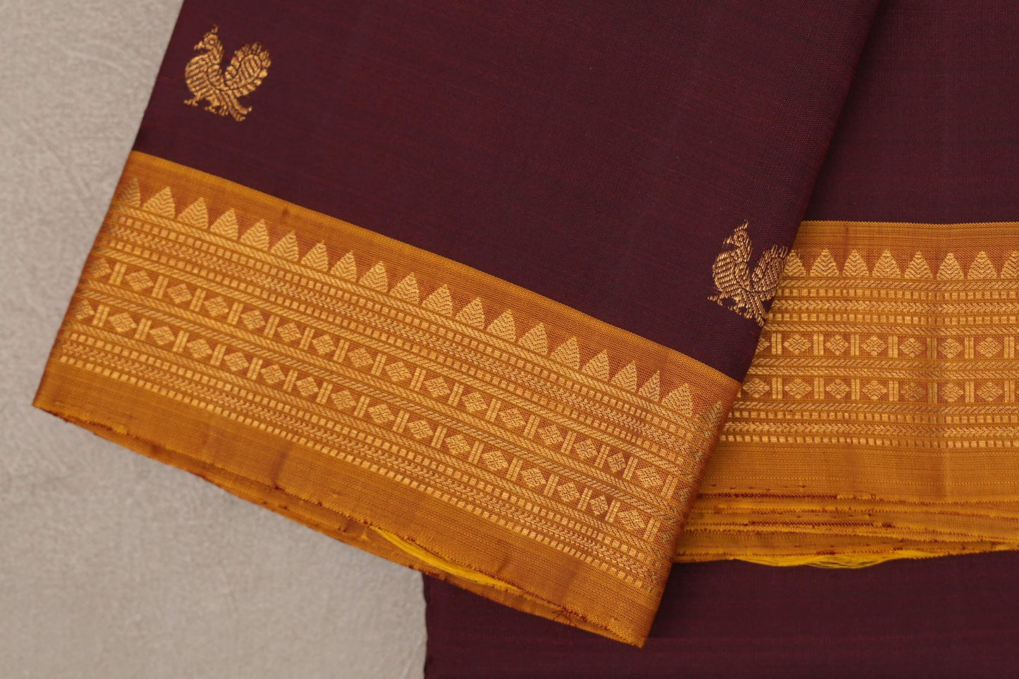 Deep Maroon Vintage Kanjivaram Silk Saree border