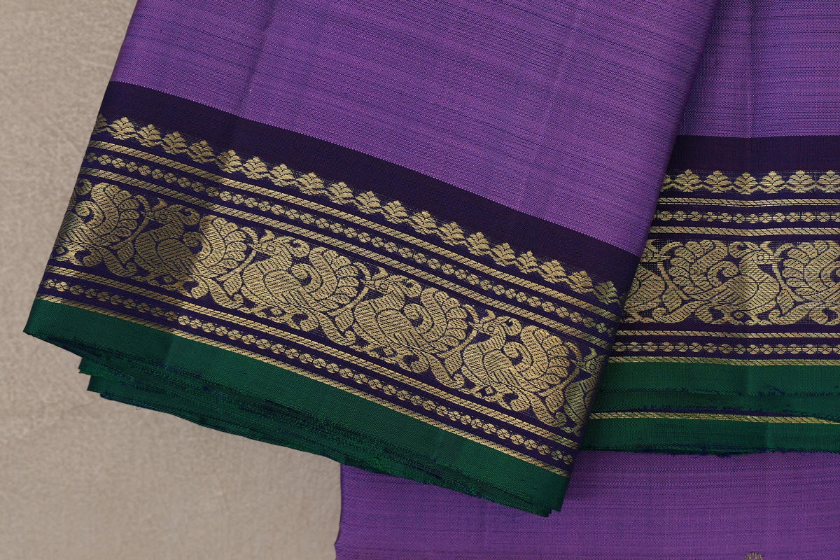 Lavender Purple Vintage Kanjivaram Silk Saree border
