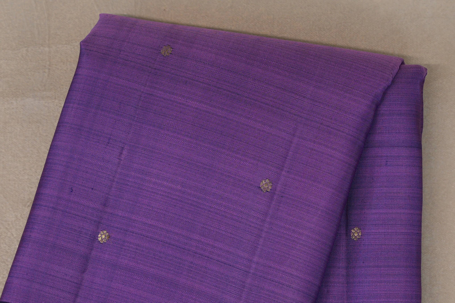 Lavender Purple with Deep Purple with Emerald Green Selvedge Borders Vintage Kanjivaram Silk Saree body