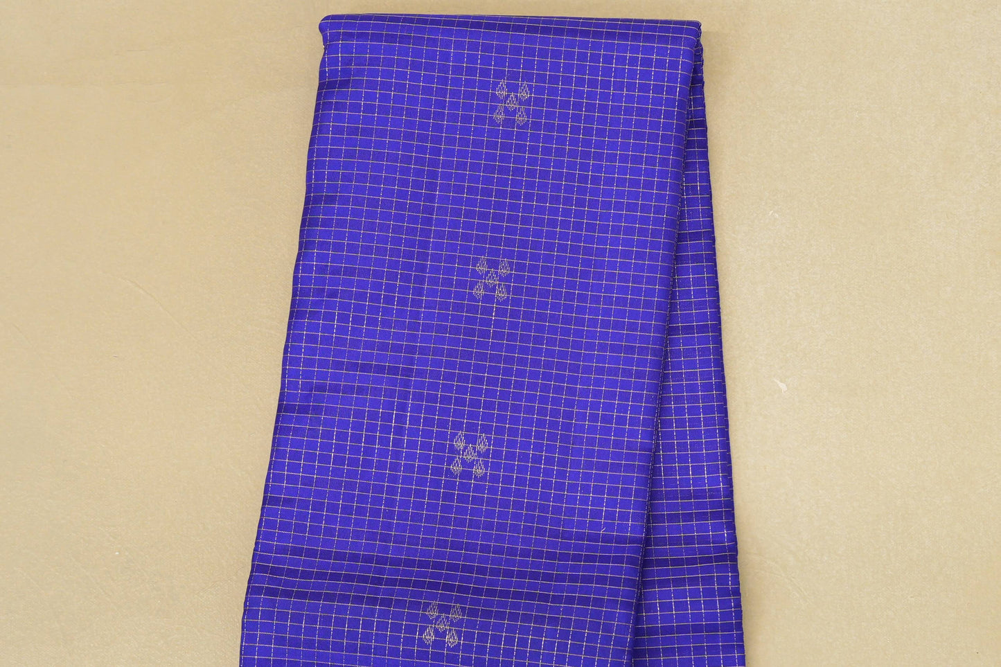 Royal Blue with Reddish Orange Borders Light Weight Kanjivaram Silk Saree SS8823