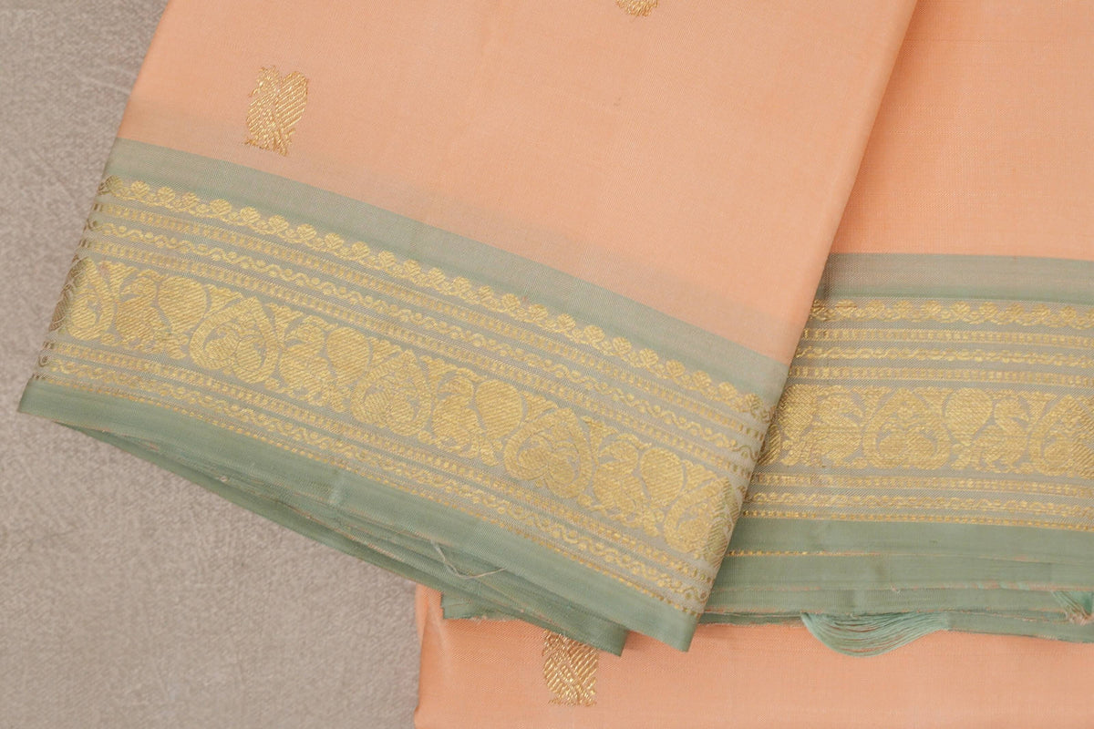 Light Orange Vintage Kanjivaram Silk Saree border
