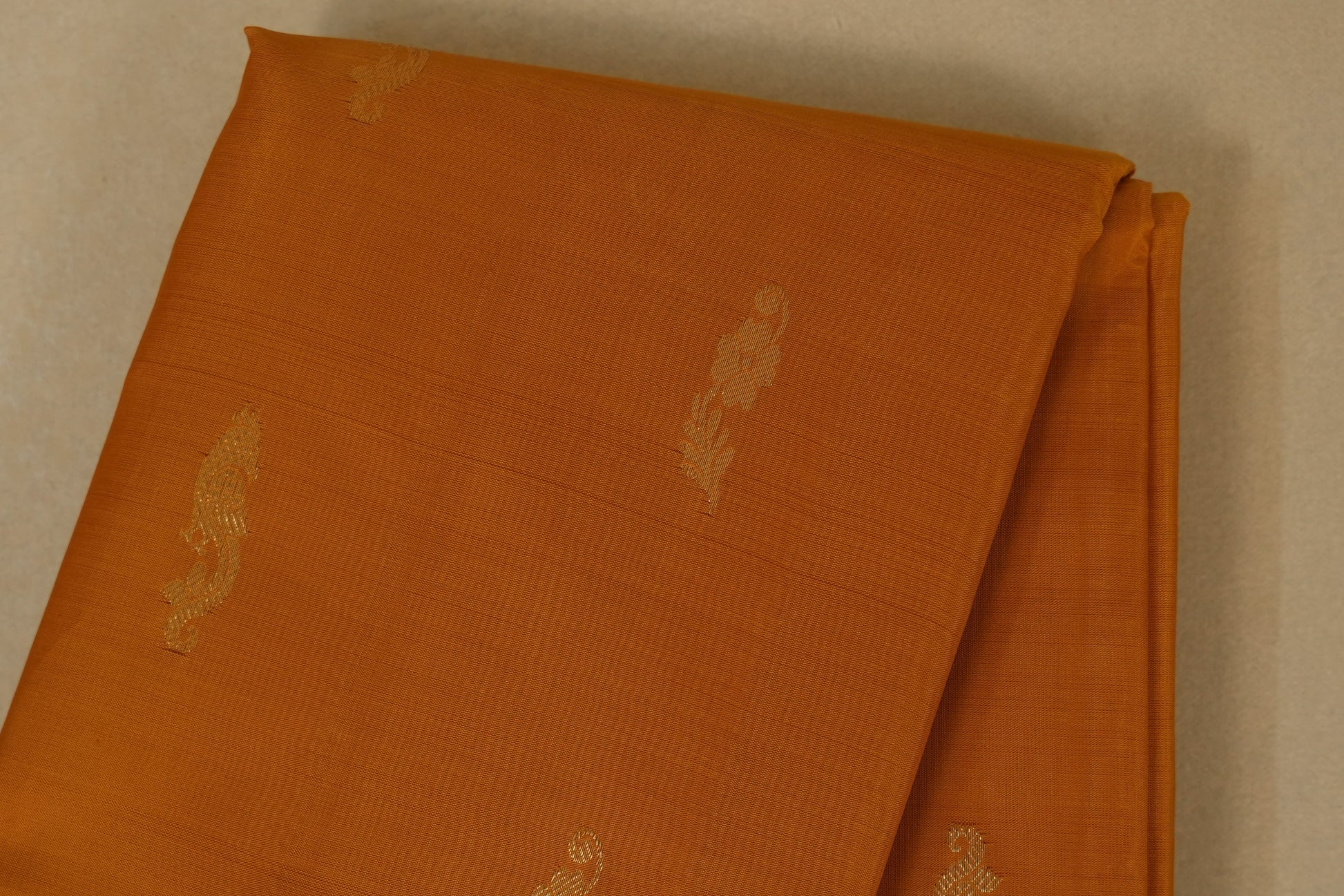 mustard Vintage Kanjivaram Silk Saree body zoom
