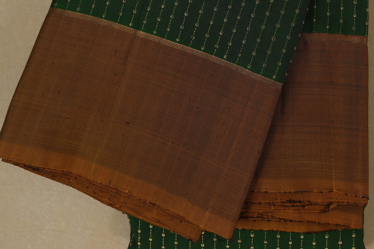 Green Kanchipuram Silk Saree  border zoom