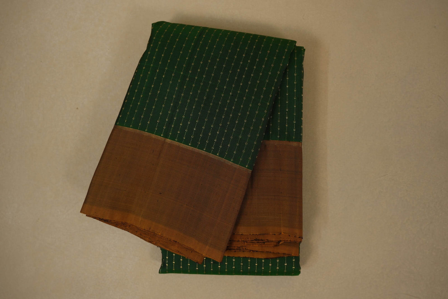 Folded Green Kanjivaram Silk Saree 