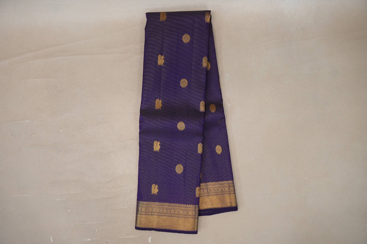 Violet Purple Vaira Oosi Vintage Kanjivaram Silk Saree online