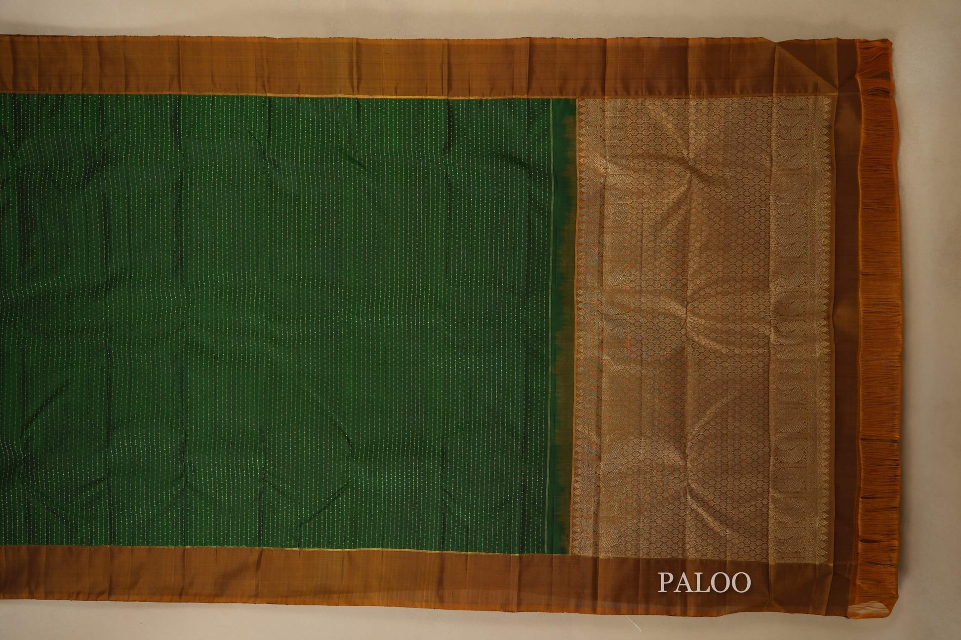 Green Kanjivaram Silk Saree paloo