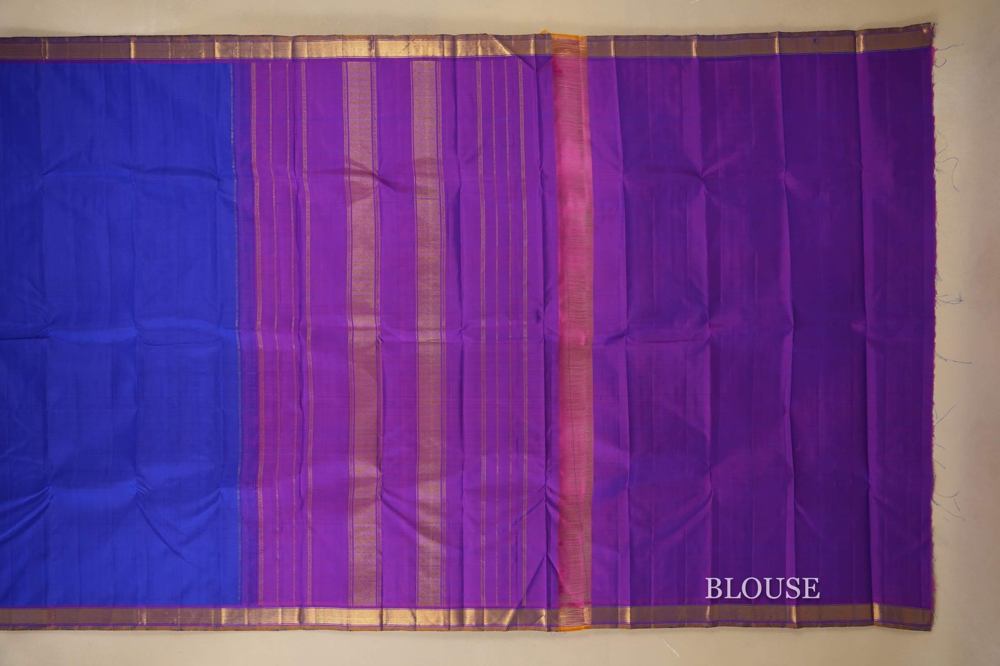 Navy Blue Kanjivaram Silk Saree blouse