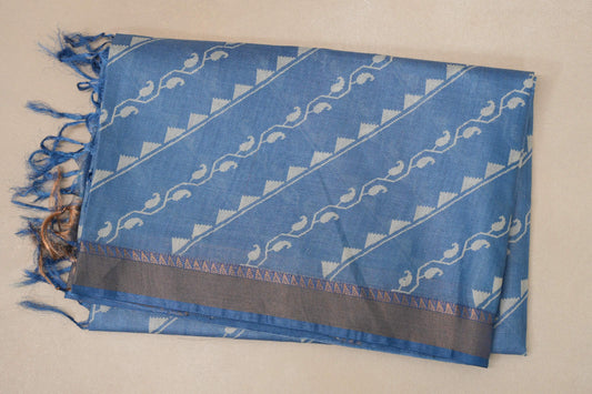 Dusty blue Tussar silk saree SS8835
