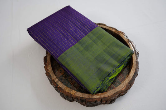 Checked Kanchipuram silk saree