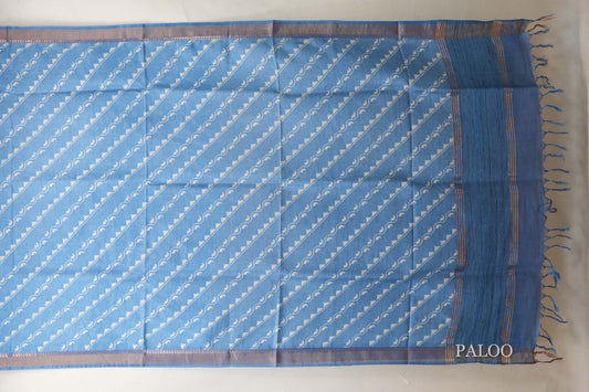 Dusty blue Tussar silk saree SS8835