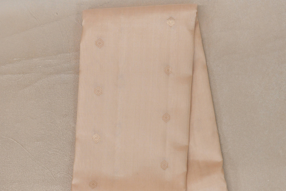 Cream Beige with Rani Pink Borders Light Weight Kanjivaram Silk Saree body