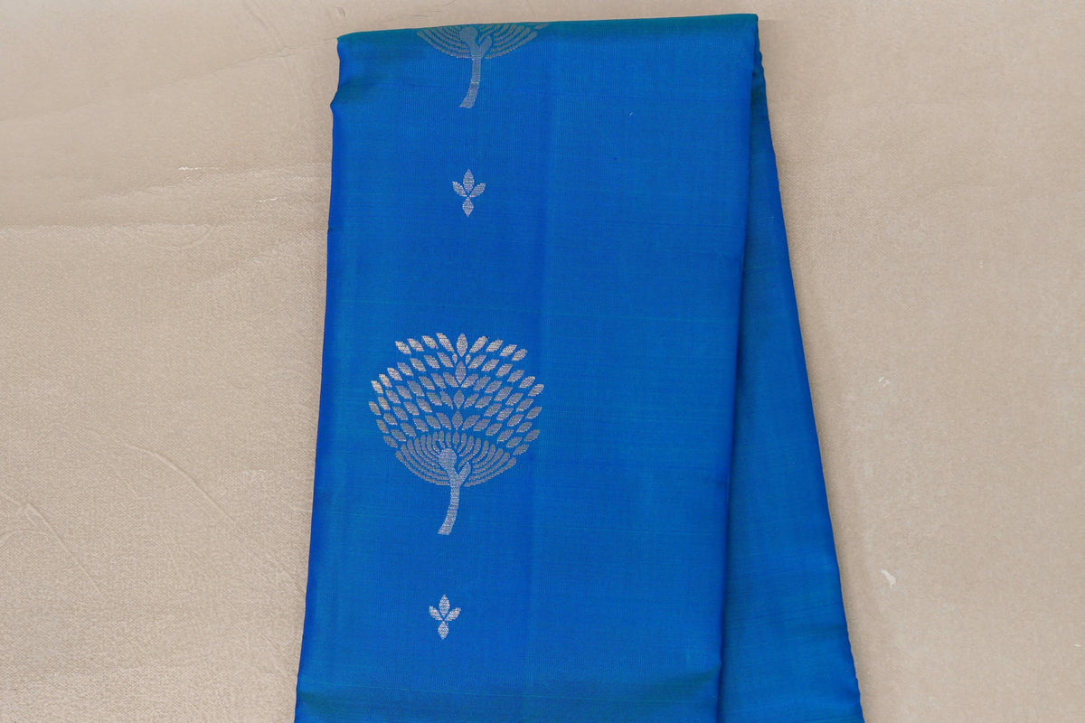 Peacock Blue Light Weight Kanjivaram Silk Saree body