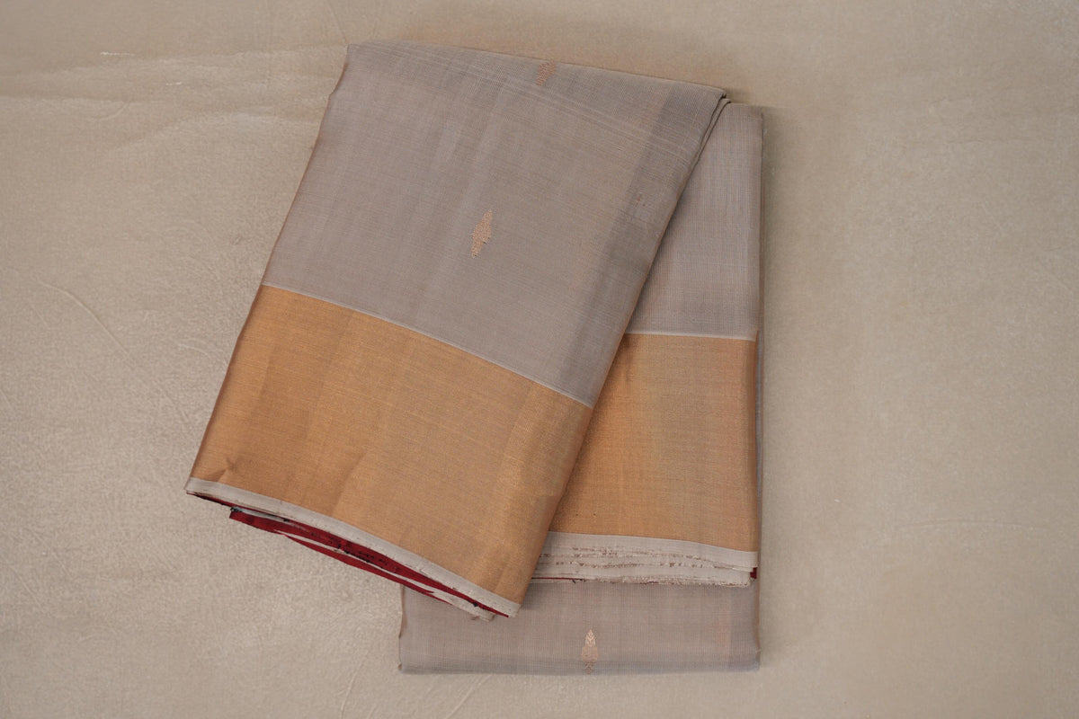 Dark Beige Light Weight Kanjivaram Silk Saree