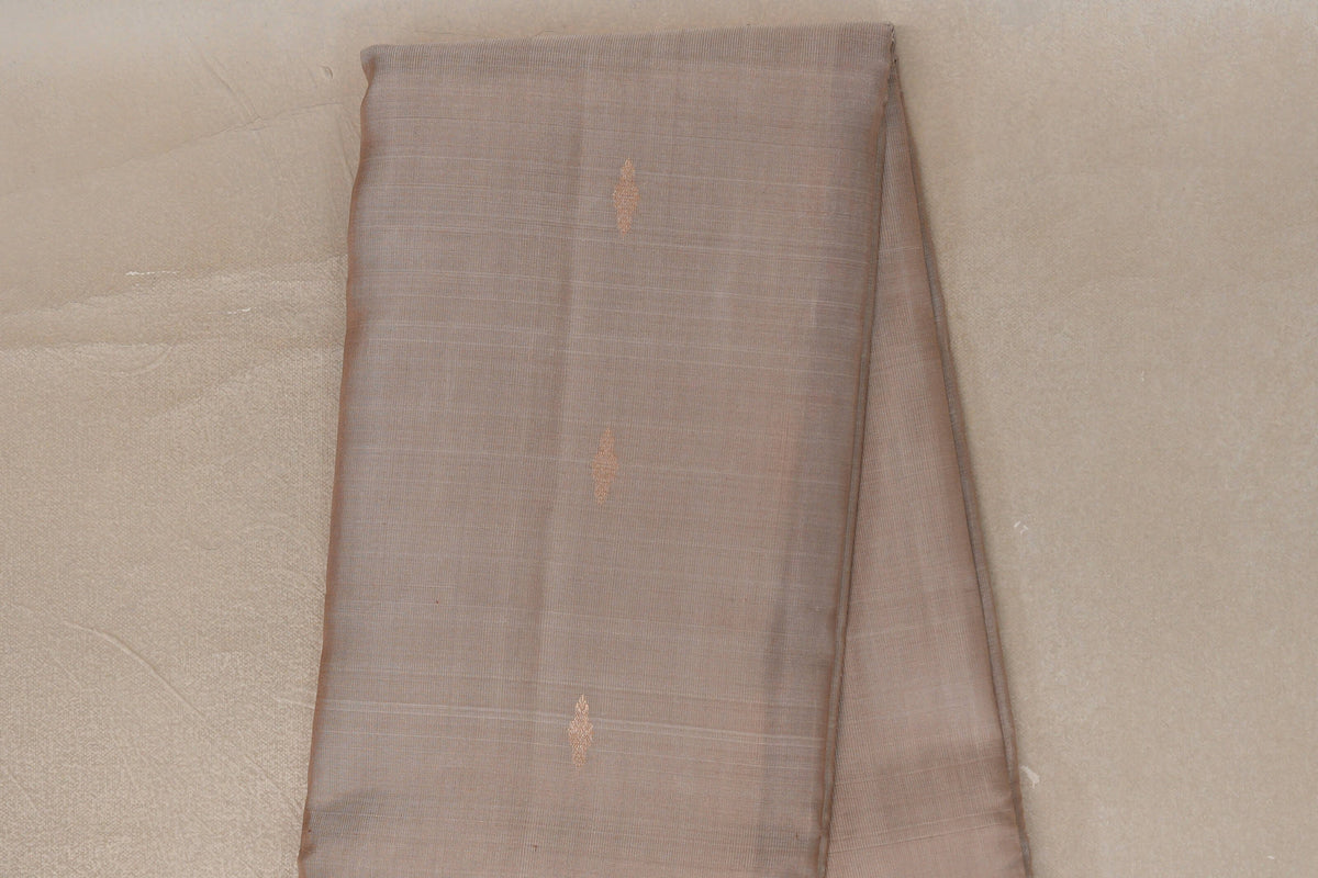 Dark Beige Light Weight Kanjivaram Silk Saree body