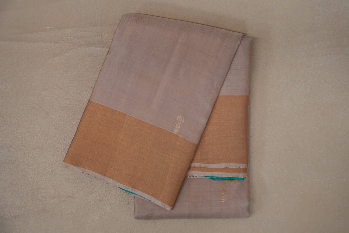 Dark Beige Light Weight Kanjivaram Silk Saree 