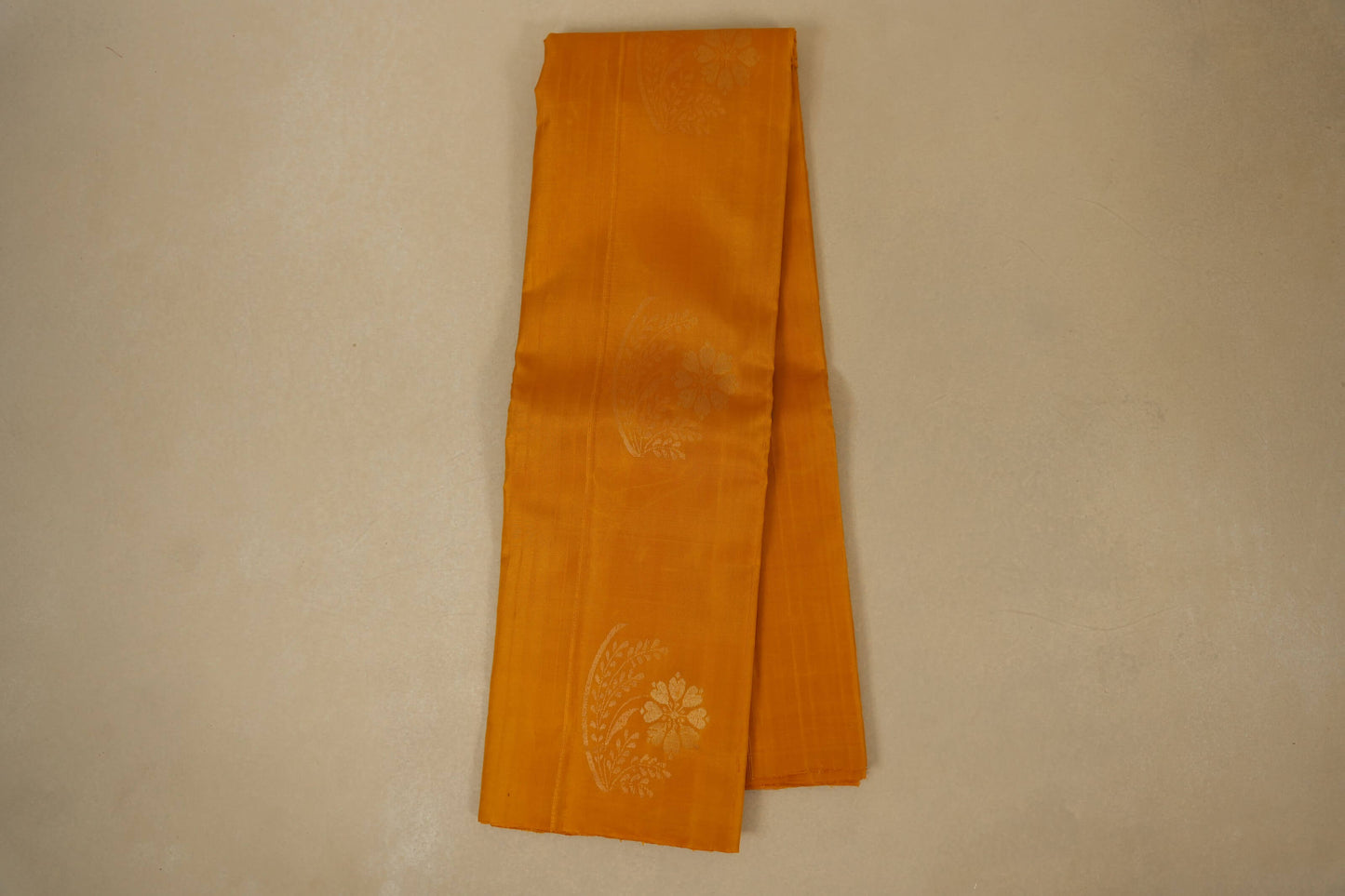 mustard Borderless light weight kanchipuram silk saree