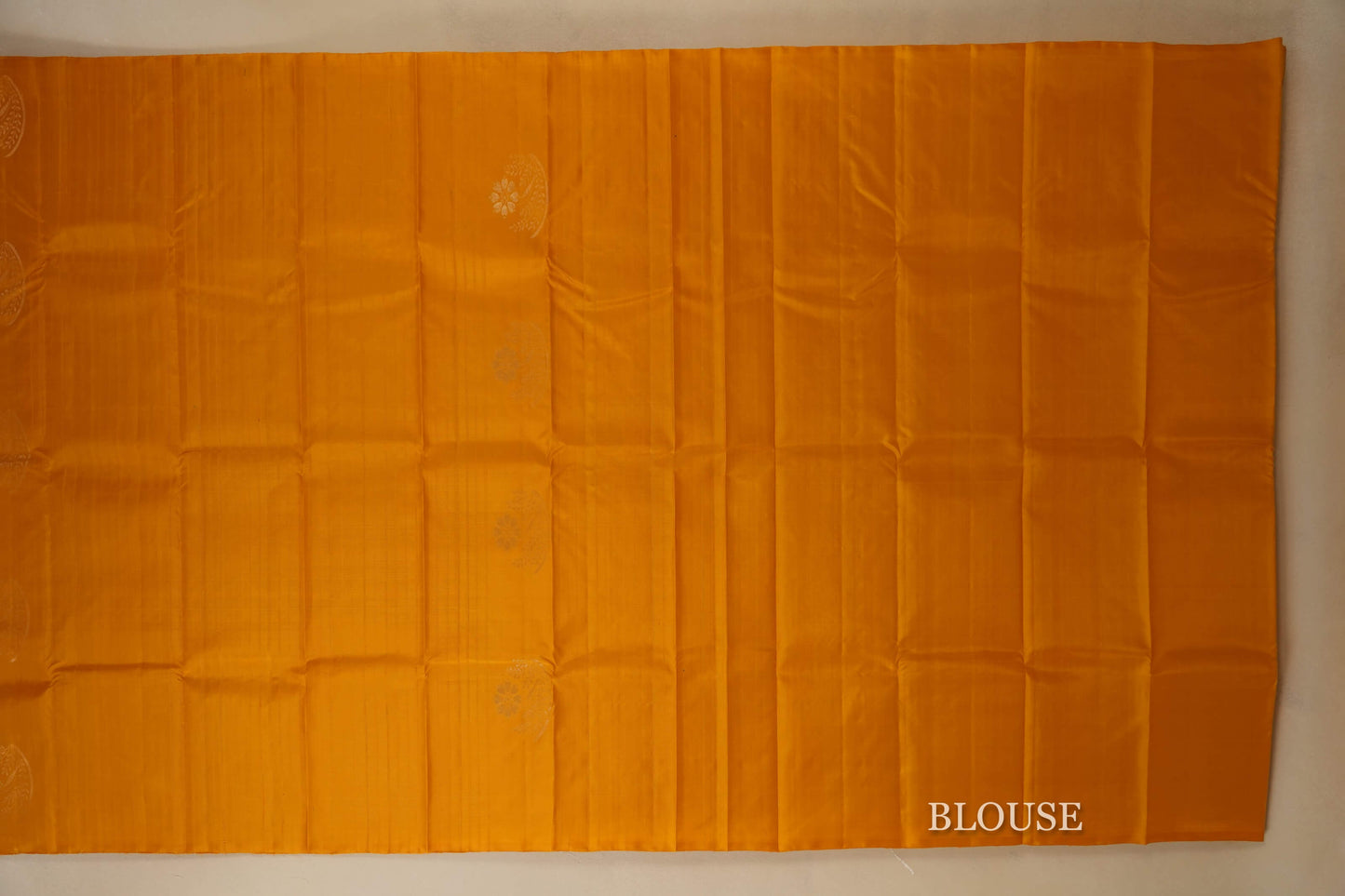mustard light weight kanchipuram silk saree blouse