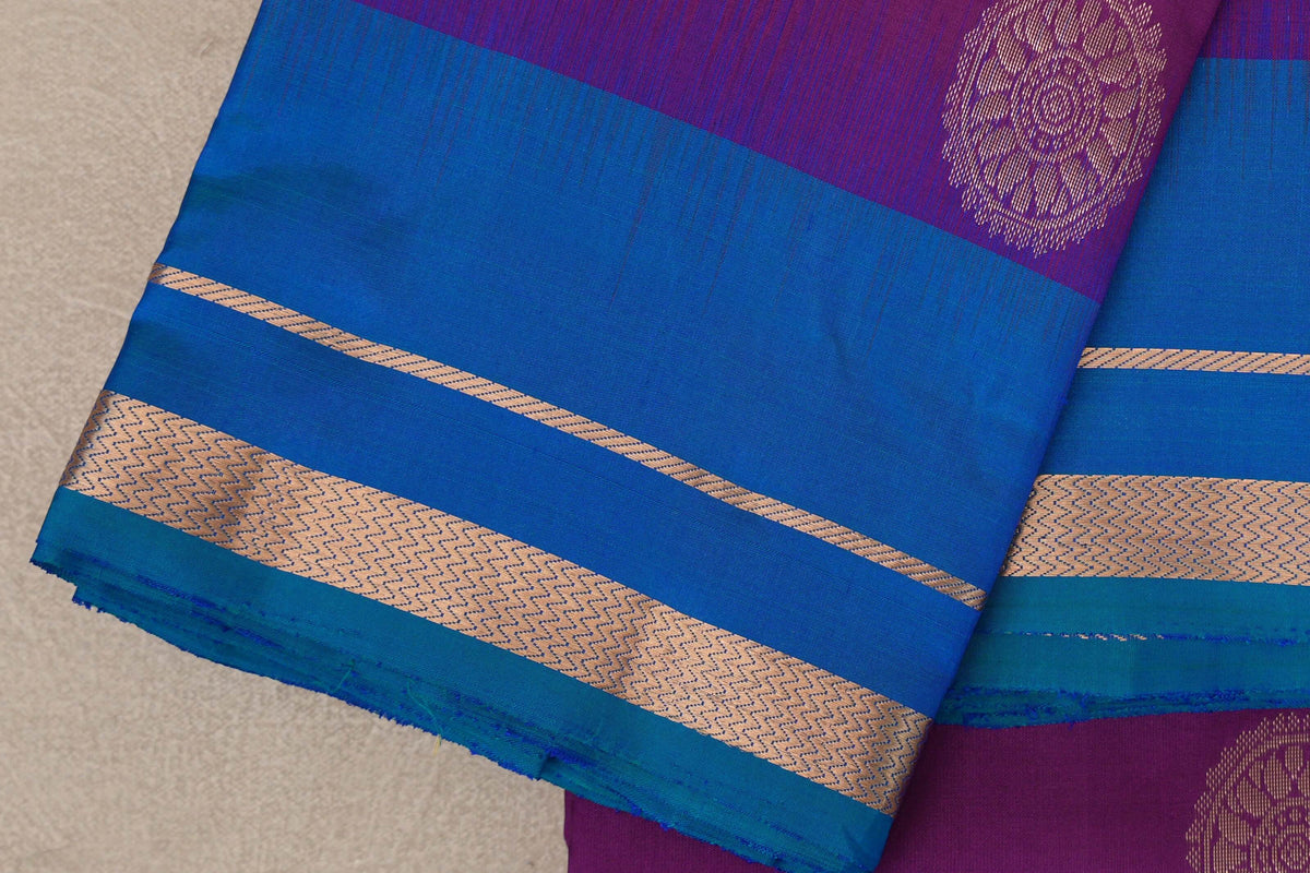 Deep Magenta Light Weight Kanjivaram Silk Saree border