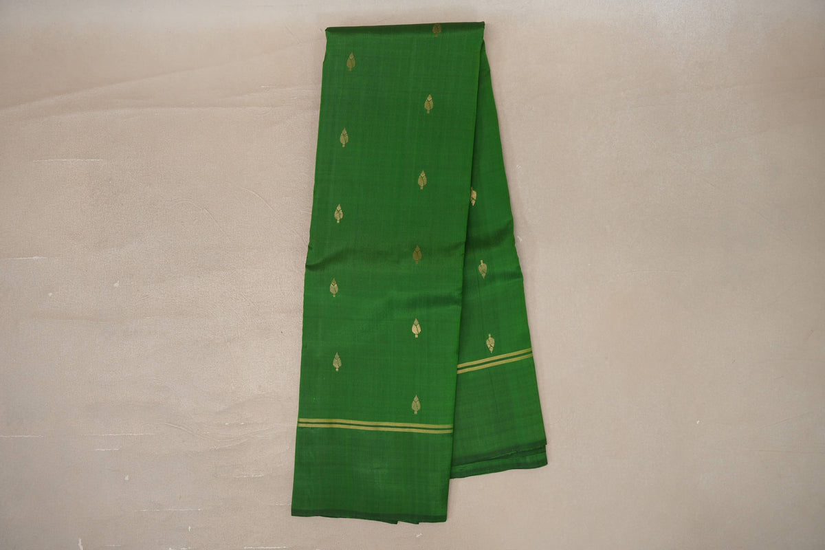 Online Leaf Green Light Weight Kanjivaram Silk Saree