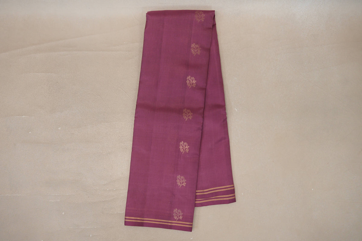 Online Dusty Mauve Light Weight Kanjivaram Silk Saree