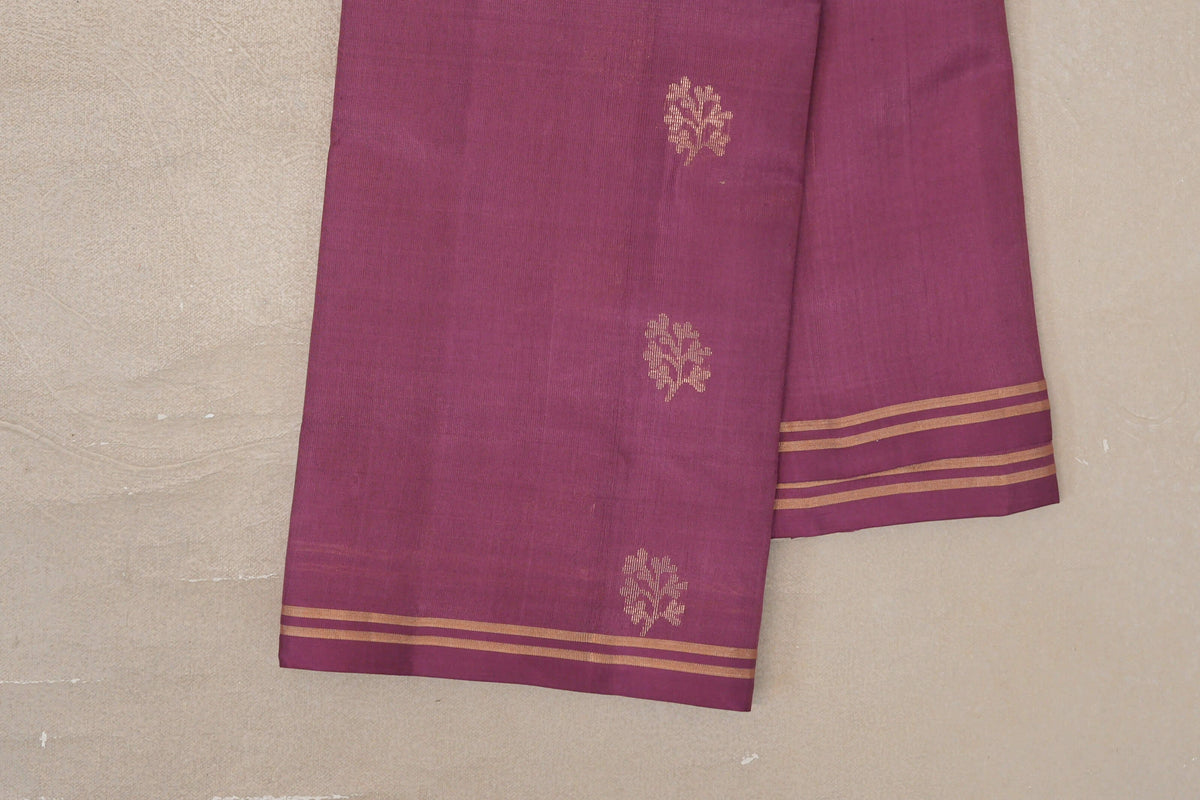 Dusty Mauve Light Weight Kanjivaram Silk Saree border