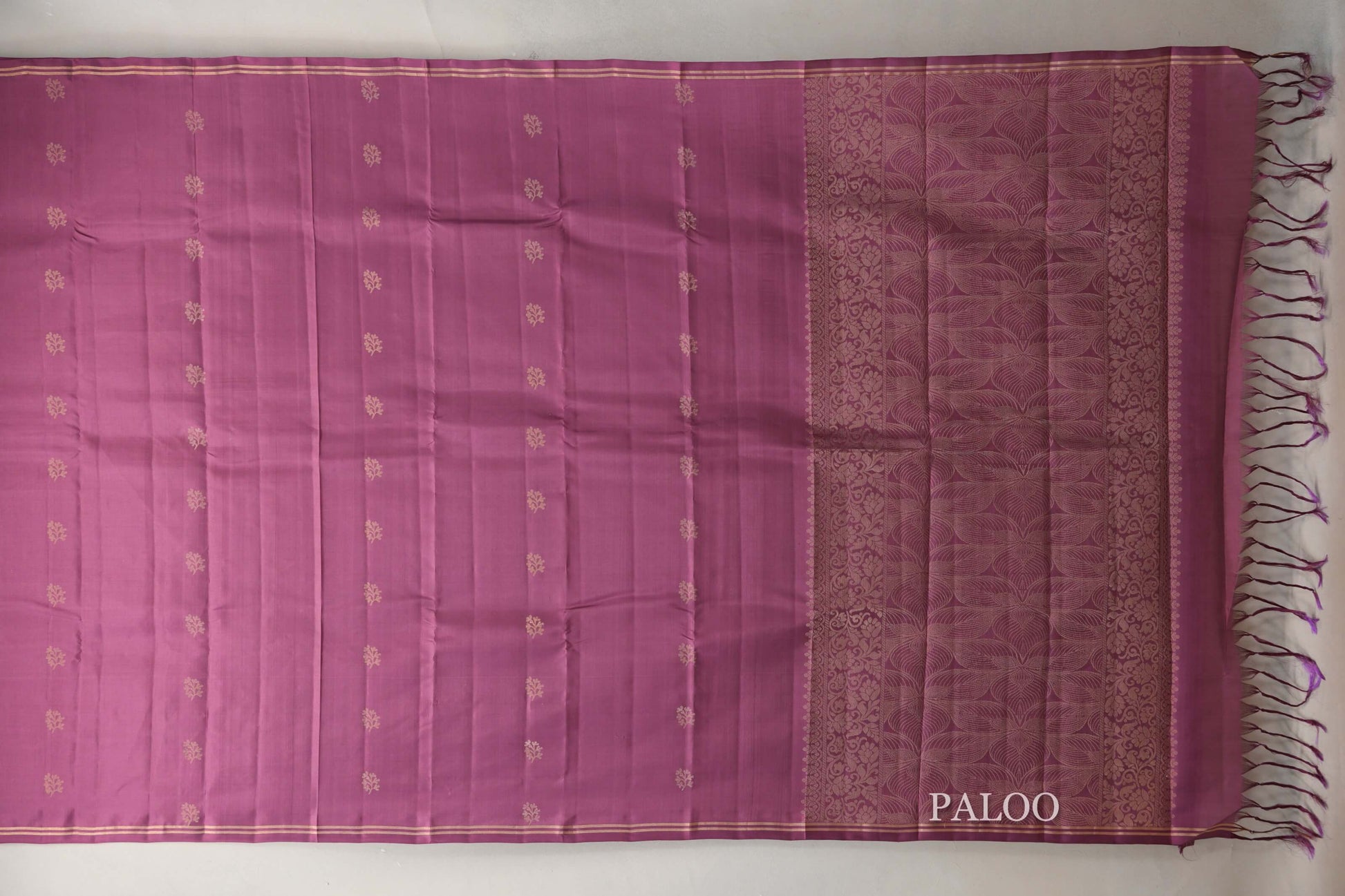 Dusty Mauve Light Weight Kanjivaram Silk Saree paloo