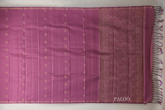 Dusty Mauve Light Weight Kanjivaram Silk Saree paloo