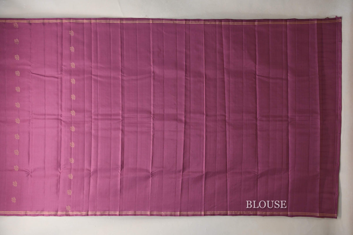 Dusty Mauve Light Weight Kanjivaram Silk Saree blouse