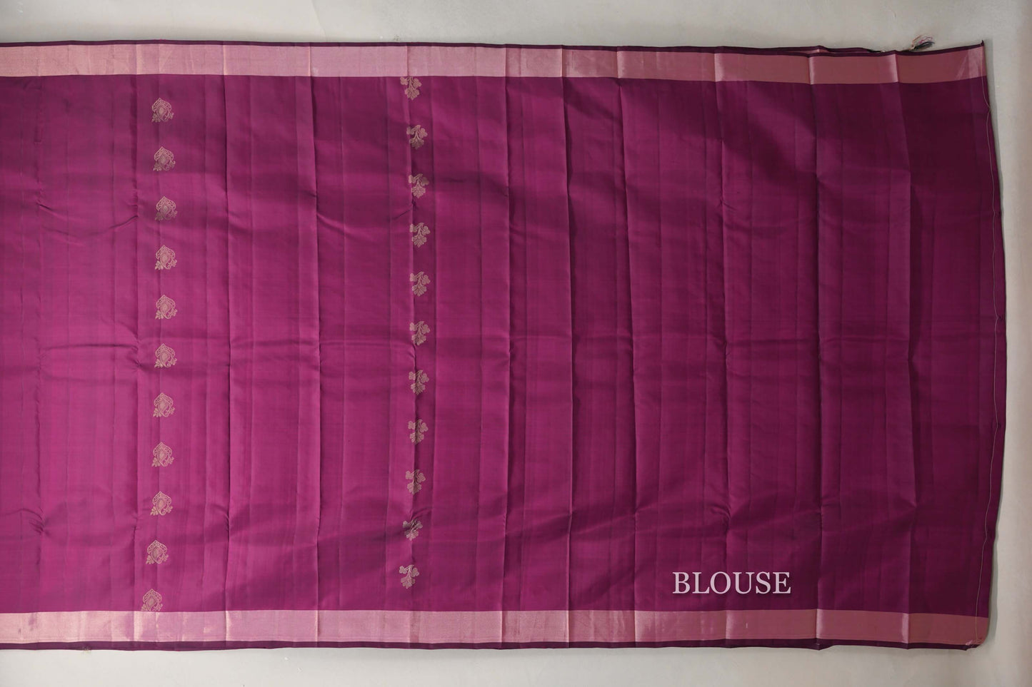Deep Magenta Light Weight Kanjivaram Silk Saree blouse