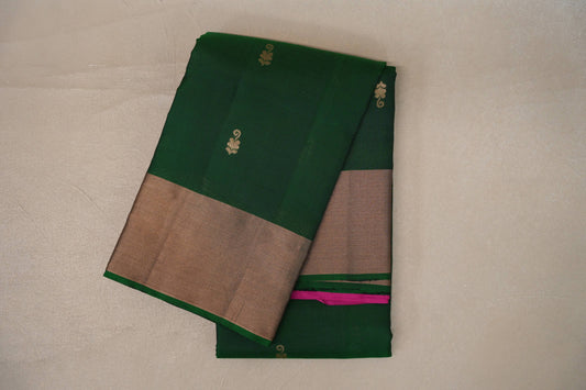 Bottle Green Light Weight Kanjivaram Silk Saree