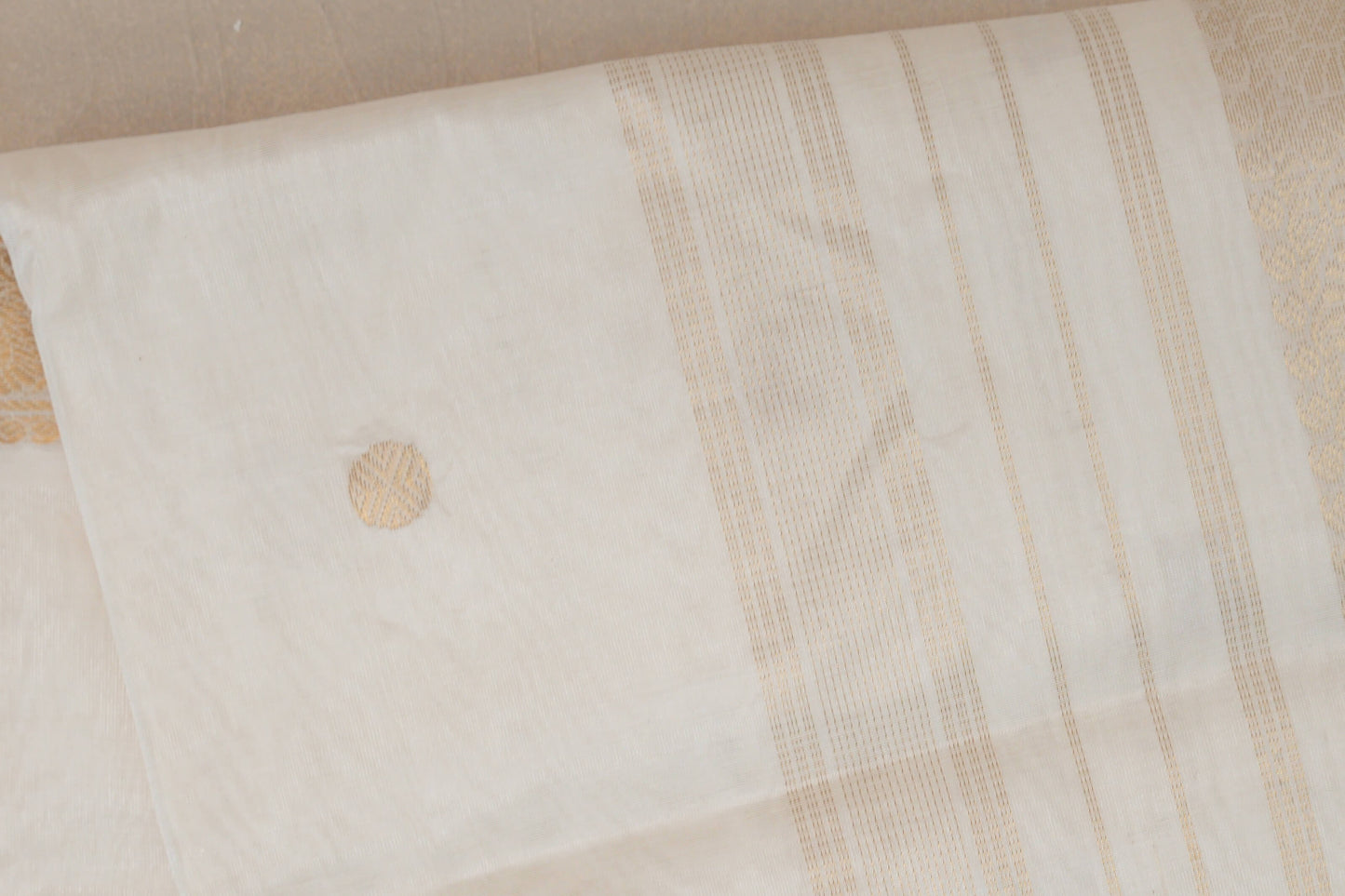 Cream Vegan Silk Cotton Saree body