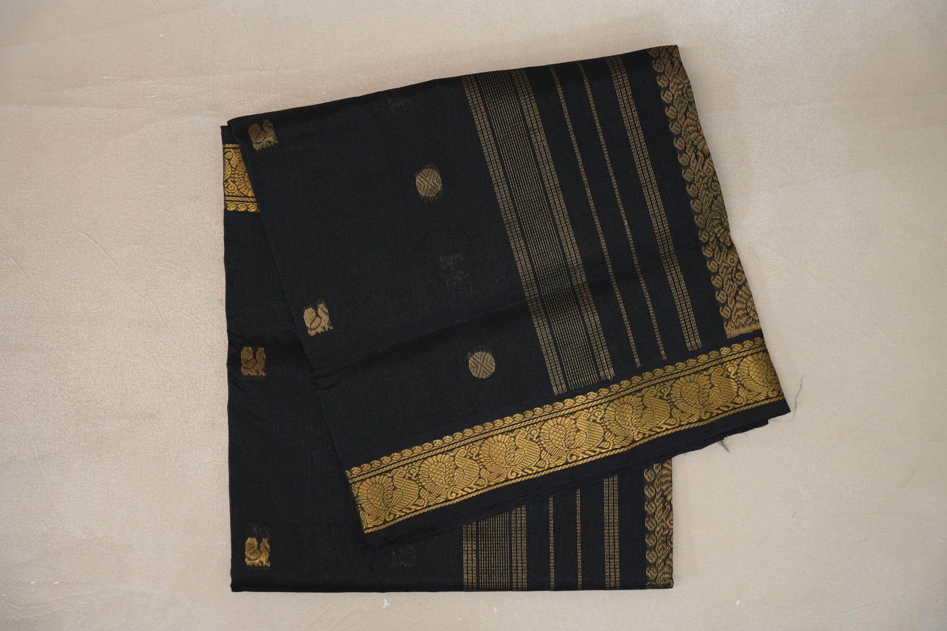 Black Vegan Silk Cotton Saree