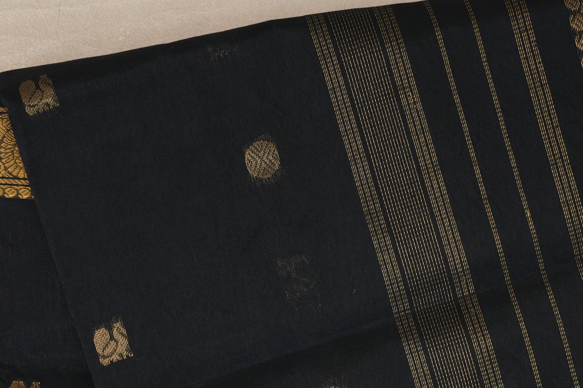 Black Vegan Silk Cotton Saree body