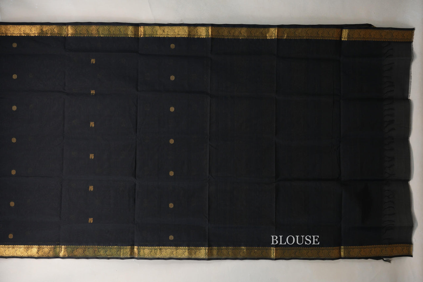 Black Vegan Silk Cotton Saree blouse