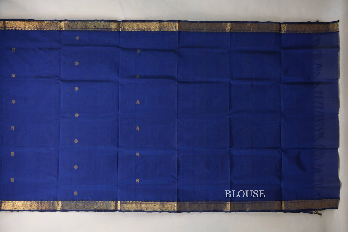 Deep Blue Vegan Silk Cotton Saree blouse