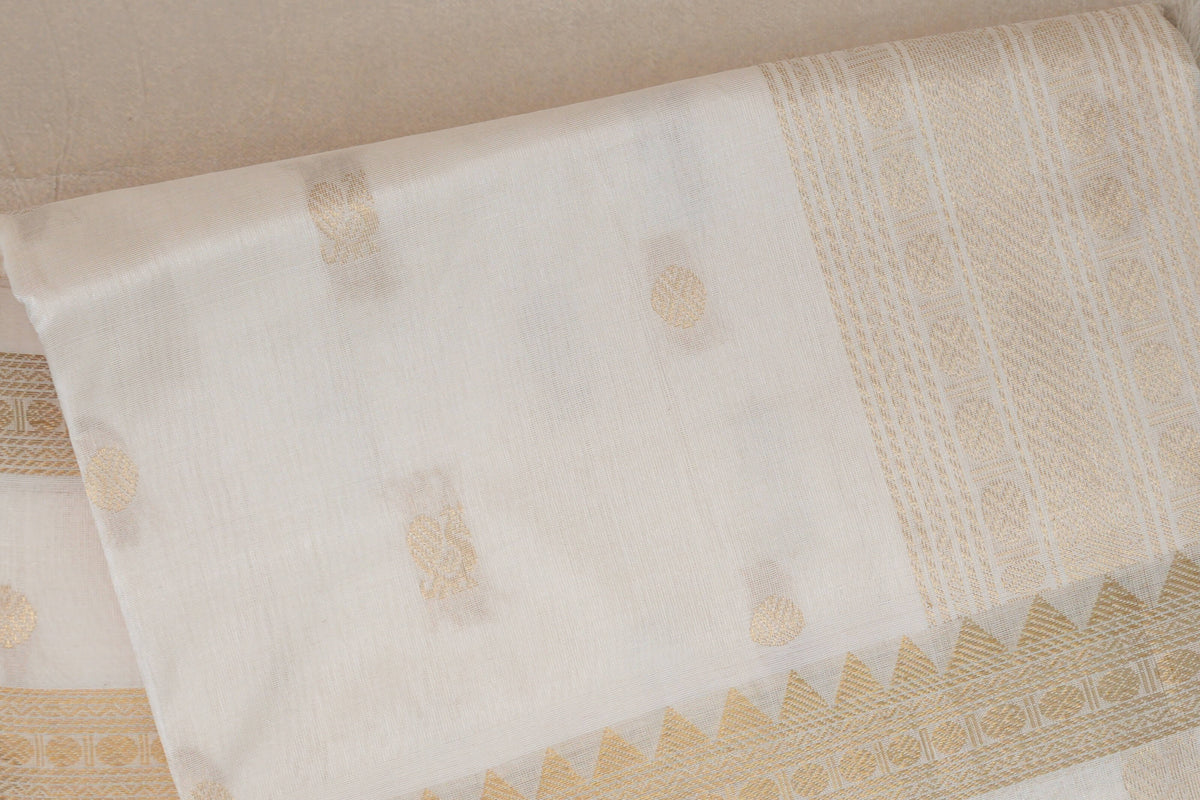 Cream Vegan Silk Cotton Saree body