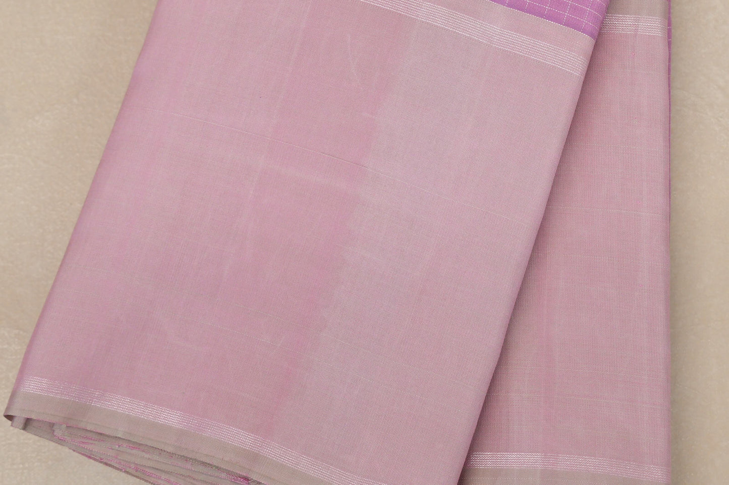 Light Lavender with greenish pink border Vintage Kanjivaram Silk Saree  border