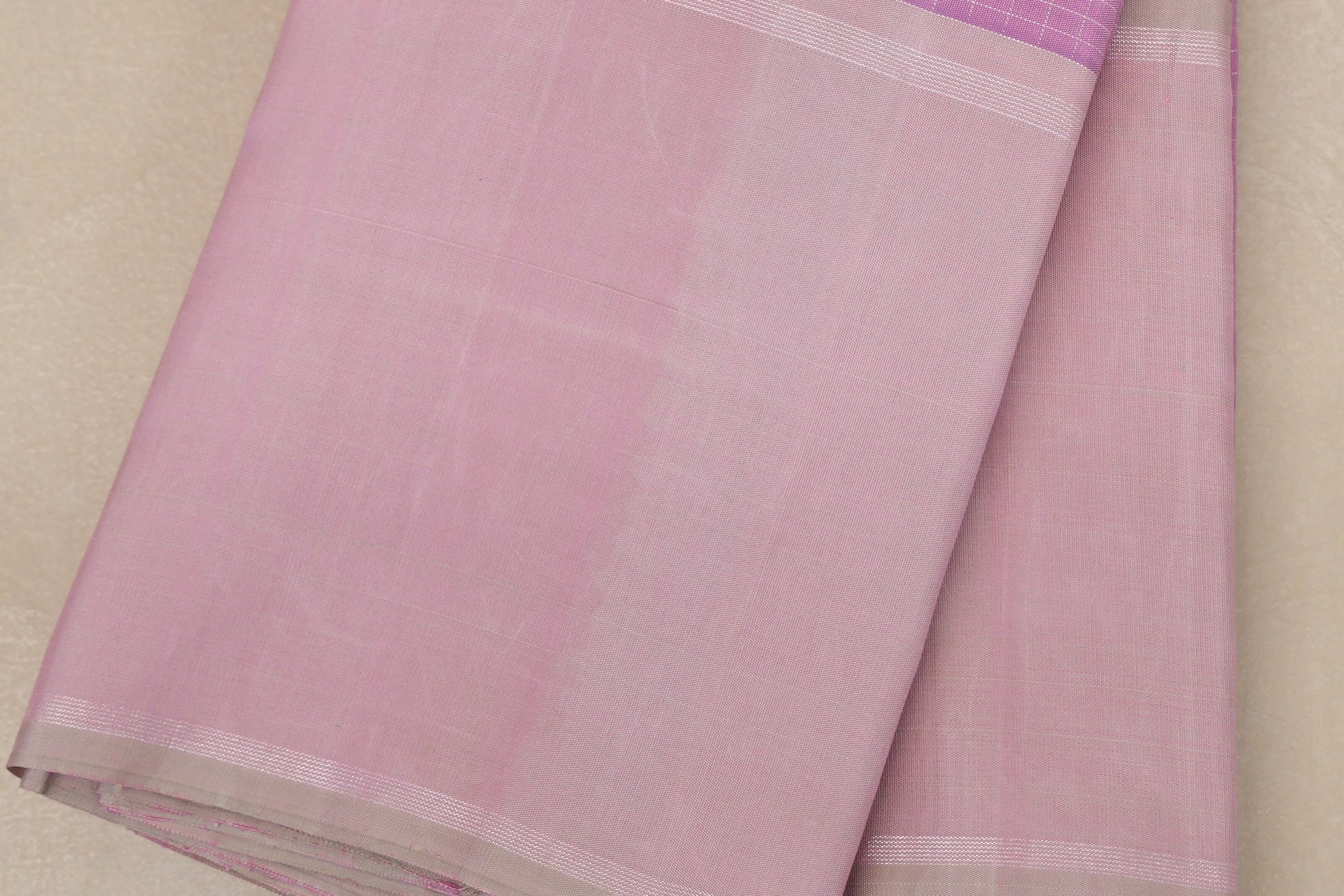 Light Lavender with greenish pink border Vintage Kanjivaram Silk Saree  border