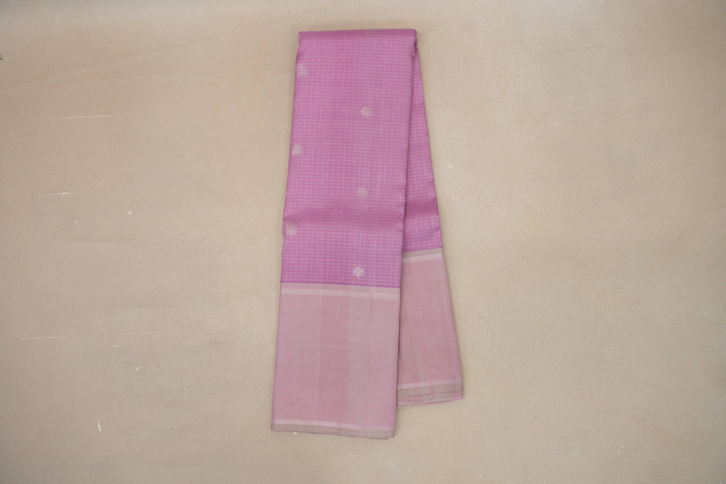 Light Lavender with greenish pink border Vintage Kanjivaram Silk Saree SS8862