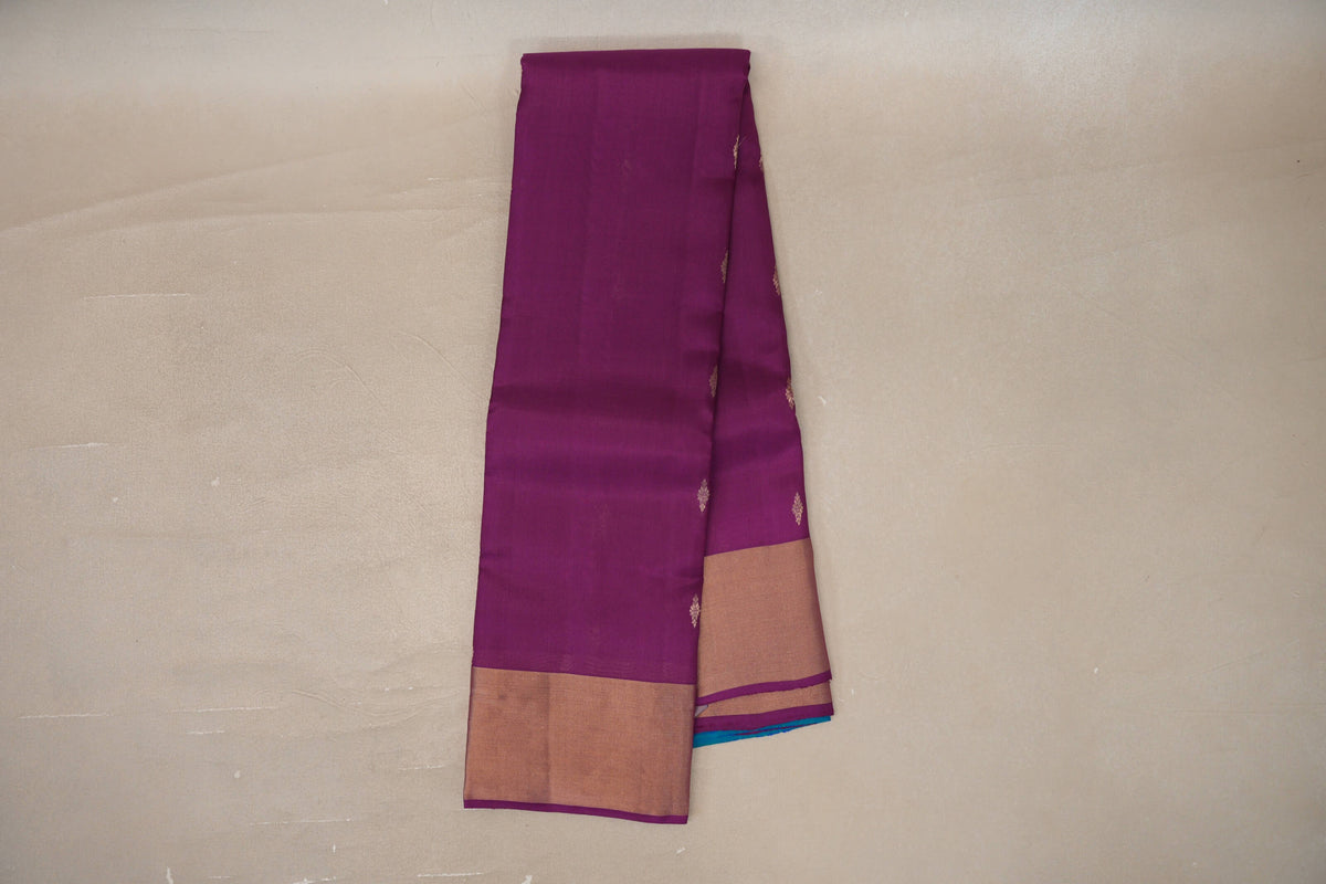 Online Deep Magenta Light Weight Kanjivaram Silk Saree