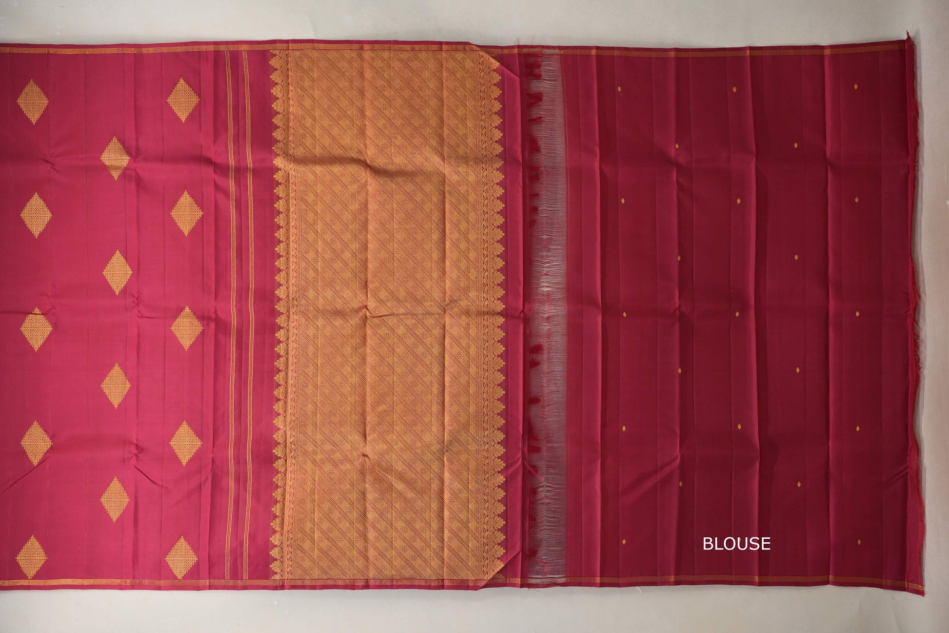 Maroon Vintage Kanjivaram Silk Saree blouse