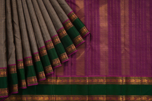 Brown kanchipuram silk saree