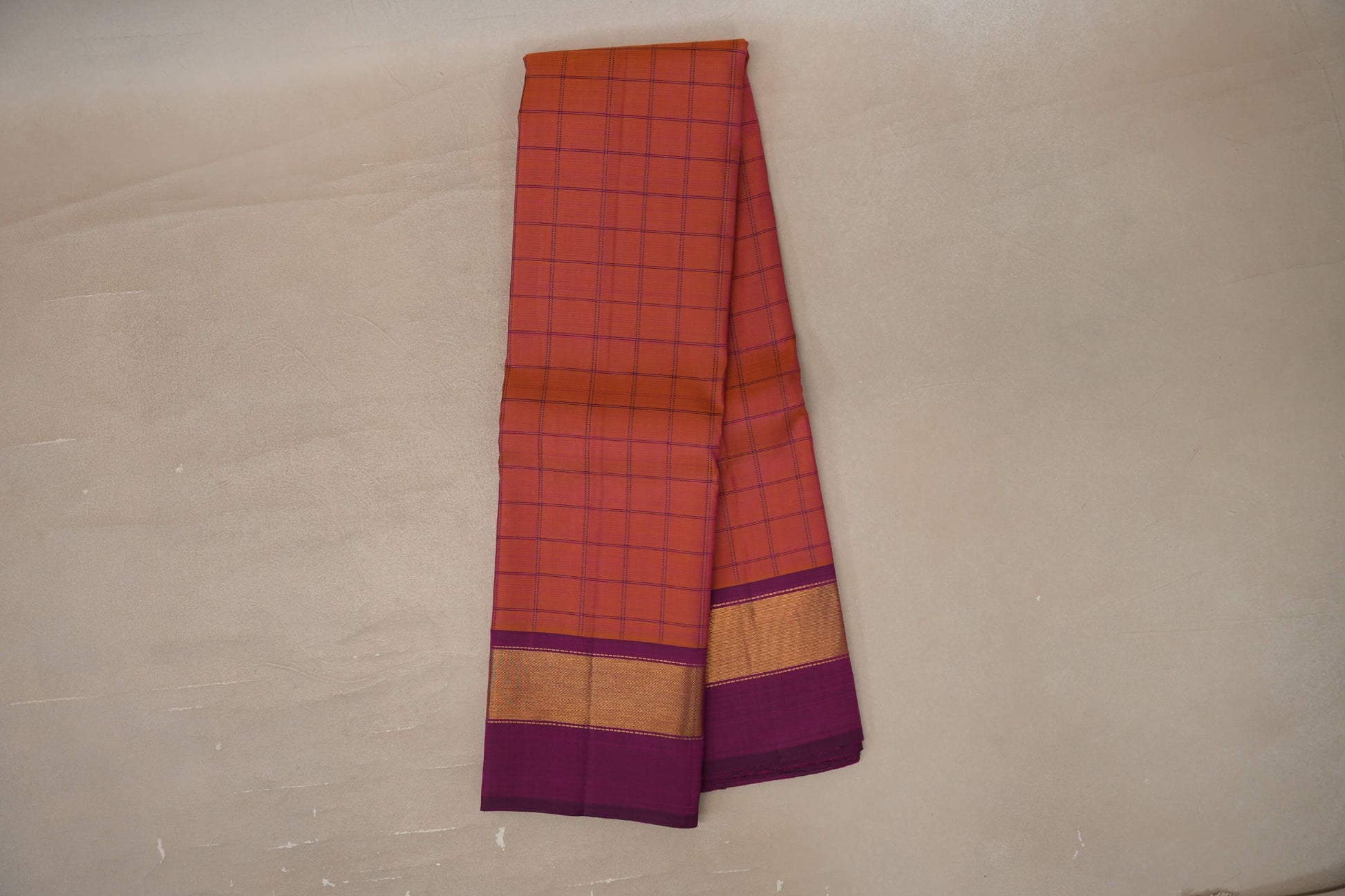 Online Dual Tone of Mustard and Pink with Deep Magenta Borders Vintage Kanjivaram Silk Saree