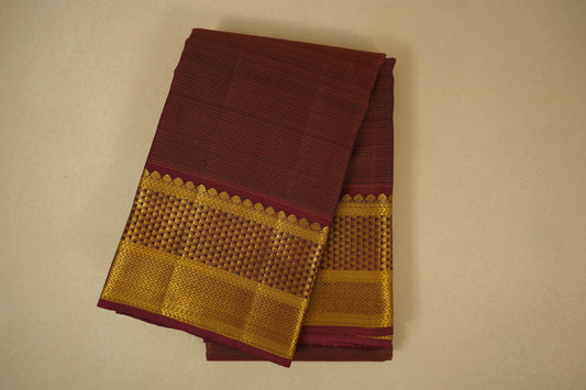 Dark maroon vintage kanjivaram silk saree
