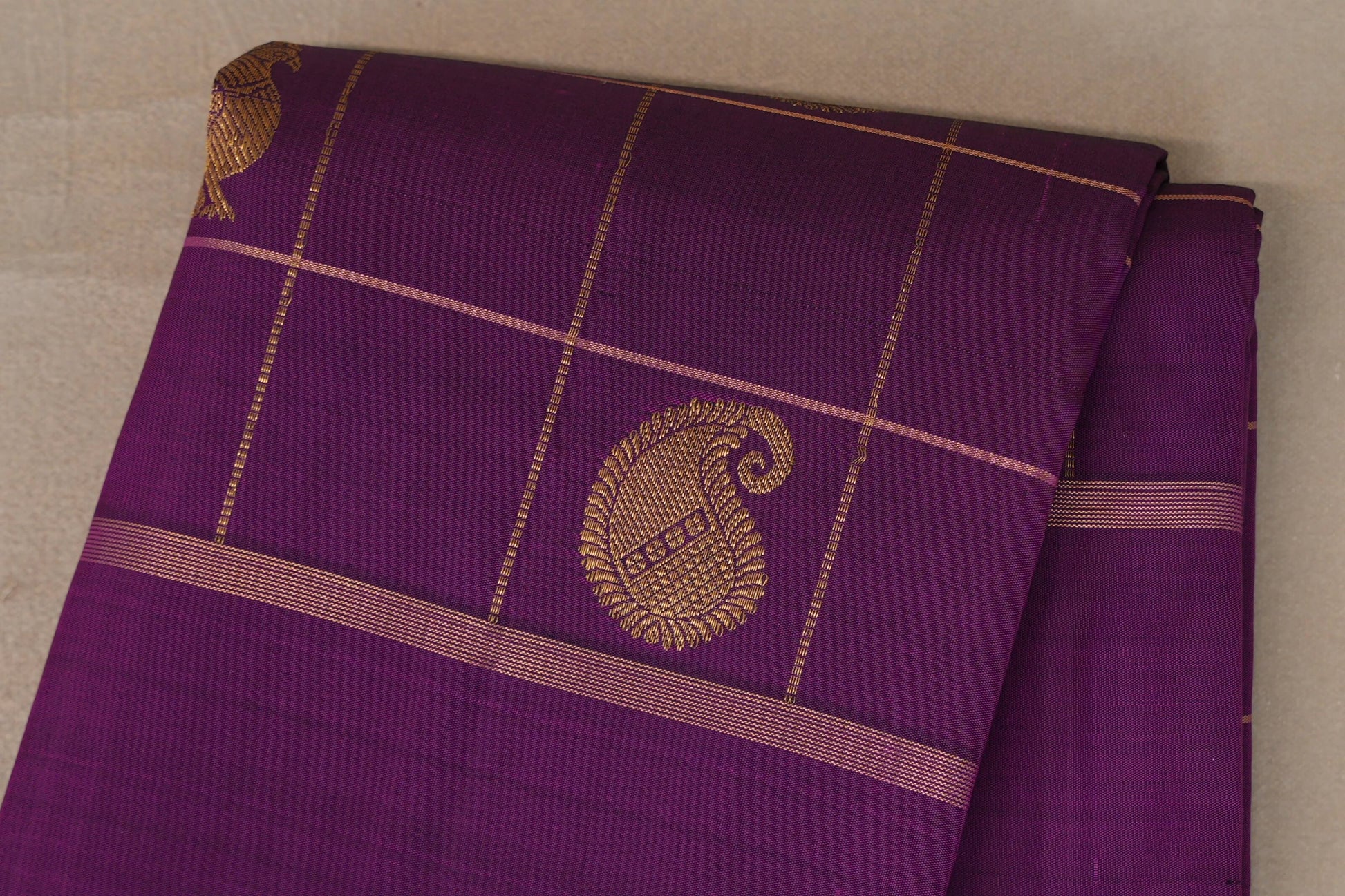 Deep Purple Vintage Kanjivaram Silk Saree body