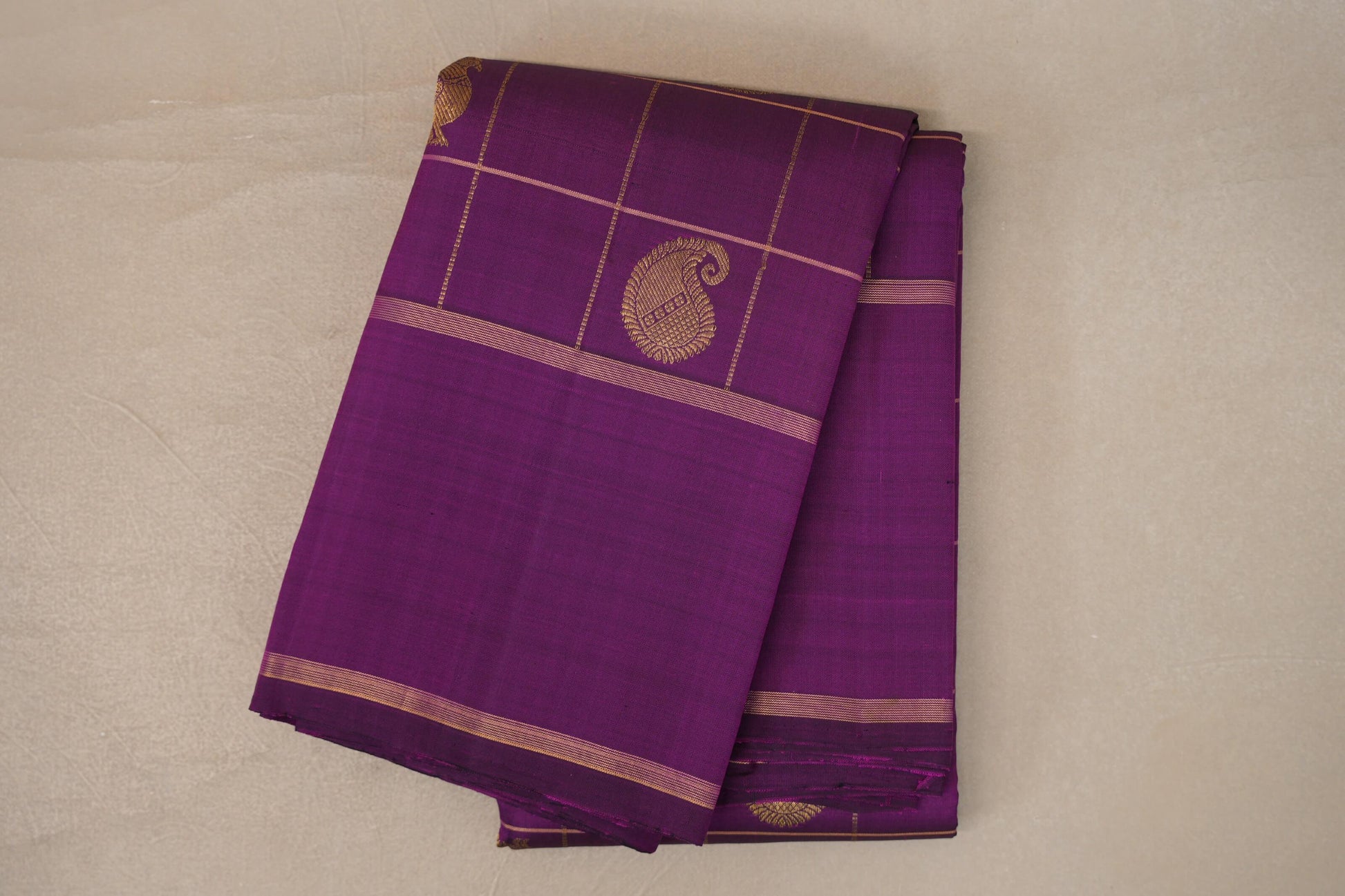 Deep Purple Vintage Kanjivaram Silk Saree